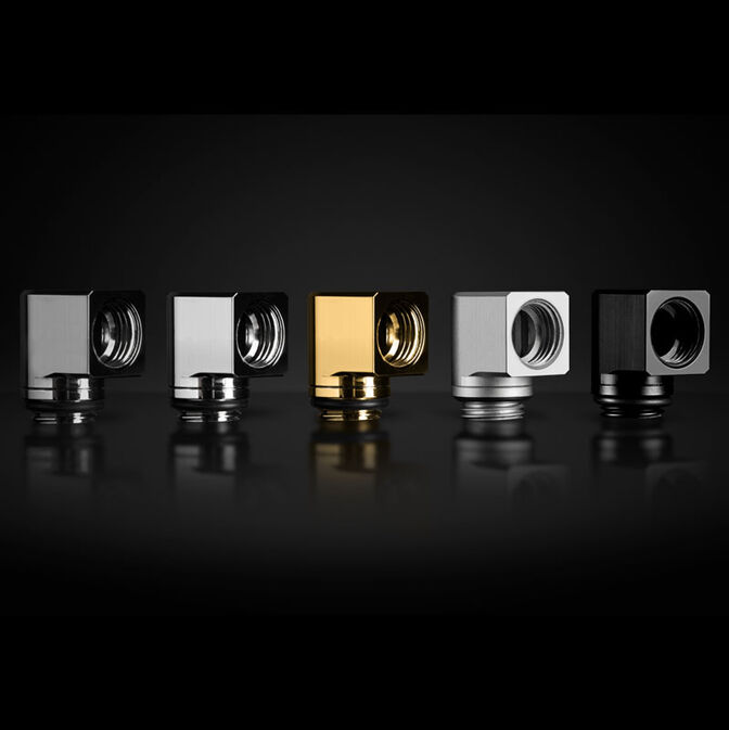 EK Water Blocks EK-Torque Micro Adapter 90 Degree G1/4 Inch Male to G1/4 Inch Female - Rotatable, Black image number 4