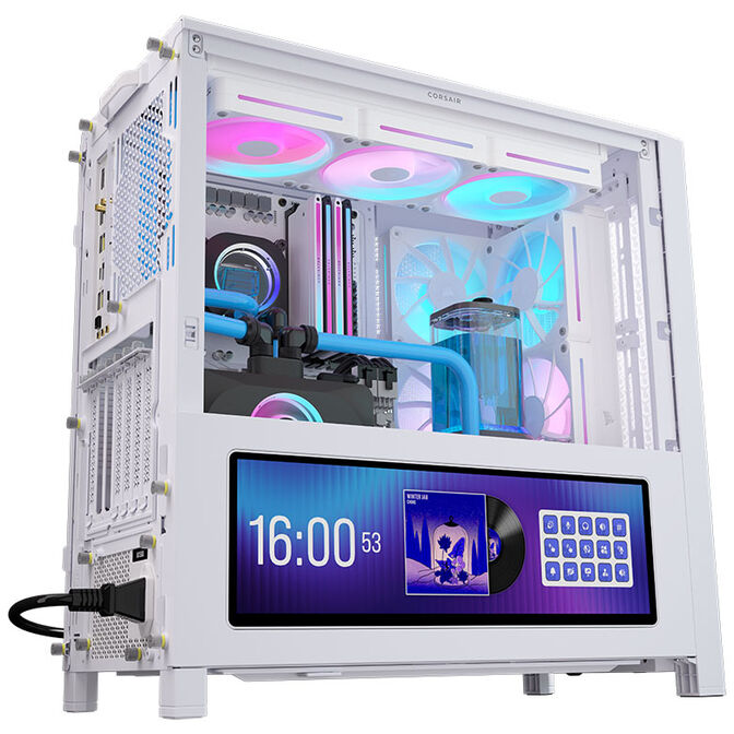 CORSAIR FRAME 4000D LCD RS PC-Geh&auml;use, Midi-Tower, ATX, ARGB, Tempered Glass - wei&szlig; image number 2