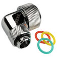 Alphacool Eiszapfen Anschluss 90 Grad G1/4 Zoll AG auf 16mm AD Hardtube - drehbar, silber gl&auml;nzend image number null