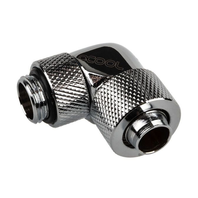 Alphacool Eiszapfen Connector 90 Degree G1/4 Inch Female Thread to 13/10mm - Rotatable, chrome silver image number 0