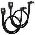 Corsair Premium Sleeved SATA-Kabel gewinkelt, schwarz 30cm - 2er Pack image number null