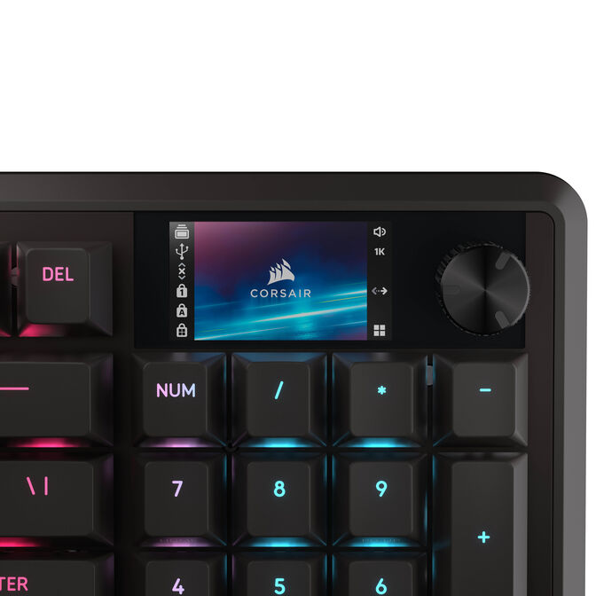 Corsair Vanguard 96 Wireless Gaming Keyboard, Mechanical, RGB, LCD Display, DE Layout - Black image number 6