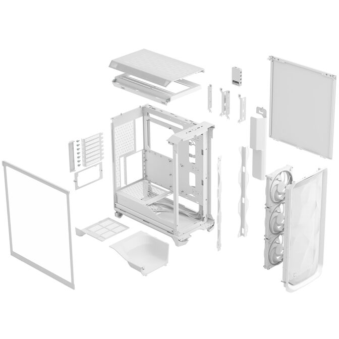 Fractal Design Meshify 3 Ambience Pro RGB White TG Clear PC-Geh&auml;use, Midi-Tower, E-ATX - wei&szlig; image number 11