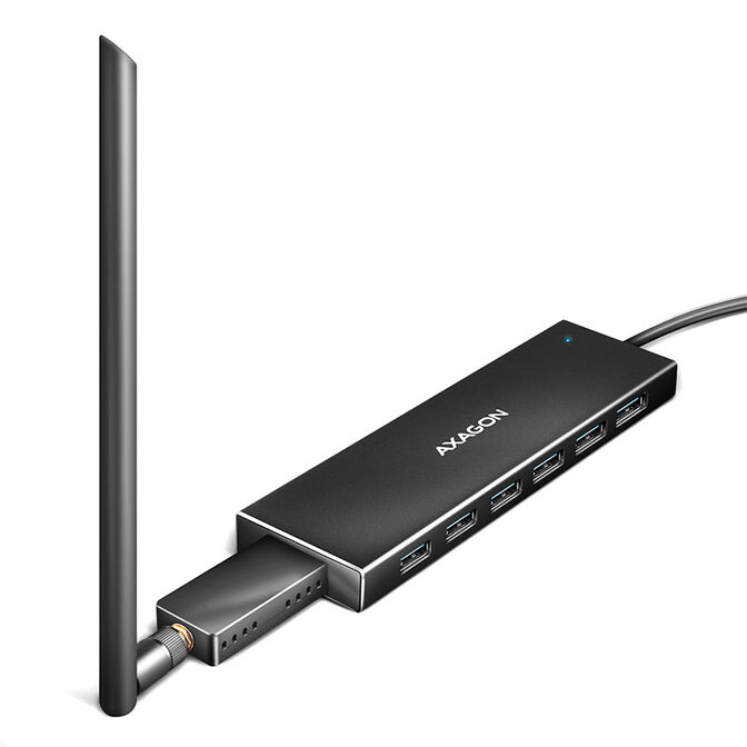 AXAGON HUE-F7C 7x USB 3.2 Gen 1 Aluminium Flat Hub, 30 cm USB-C-Kabel image number 3
