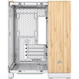 Corsair 2500X Micro-ATX case, Tempered Glass - white, bamboo wood image number null
