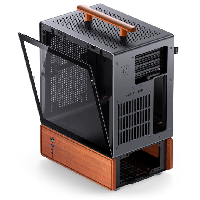 Jonsbo T7 PC Case, Mid Tower, mATX, Tempered Glass - black image number 6