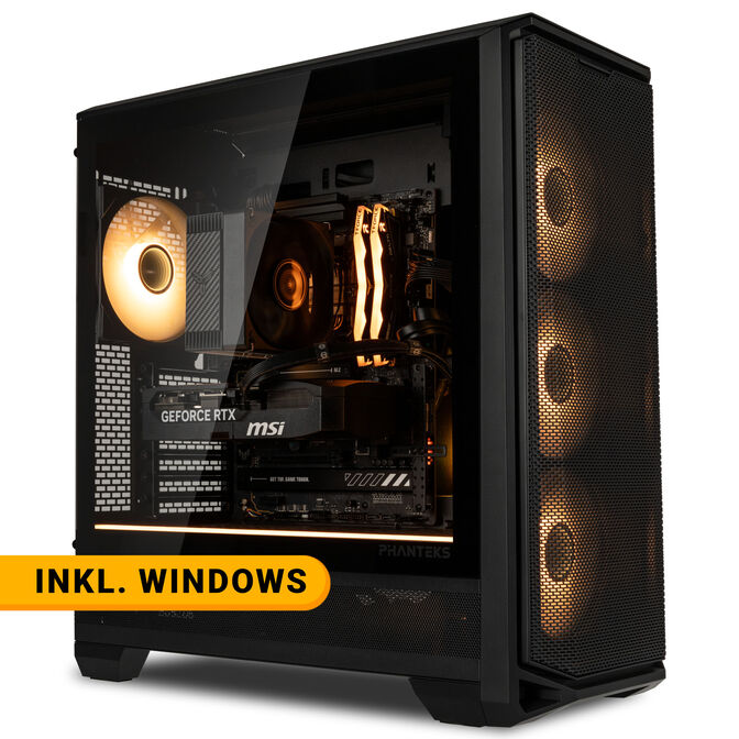 KingForge Gaming-PC Gold, AMD Ryzen 5 7500X3D, RTX 5070, Phanteks Eclipse G400A &ndash; Fertig-PC mit Windows image number 0