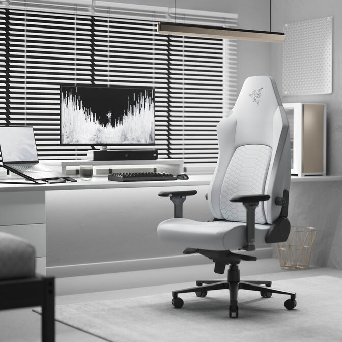 Razer Iskur V2 NewGen Gaming Chair, ergonomic design, HyperFlex lumbar support, 4D armrests - black/light grey image number 6