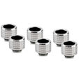 Thermal Grizzly DeltaMate Compression Fitting, Brass - Gloss Nickel, HT14, Pack of 6 image number null