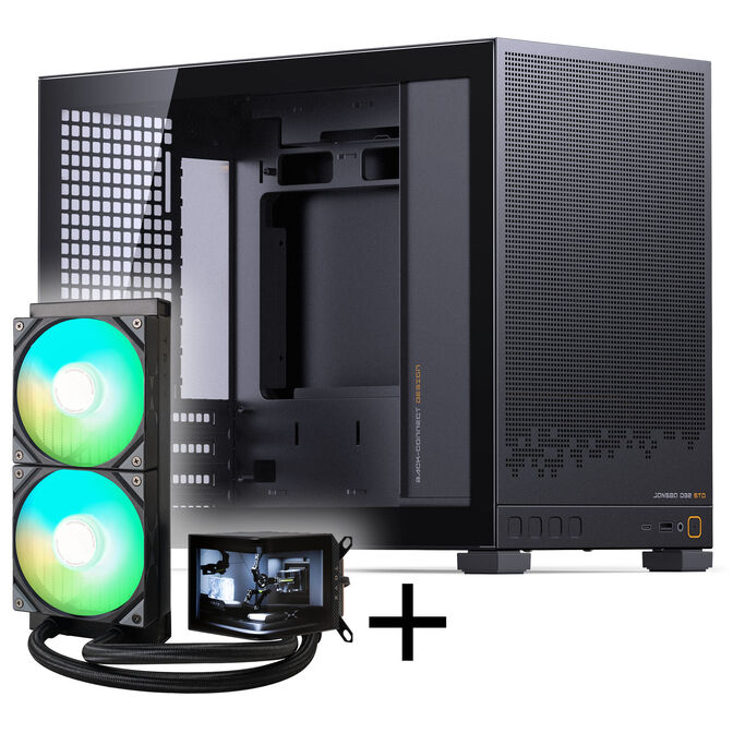 Jonsbo D32 STD PC-Geh&auml;use + TRYX PANORAMA Komplett-Wasserk&uuml;hlung, ARGB - 240mm, schwarz image number 0