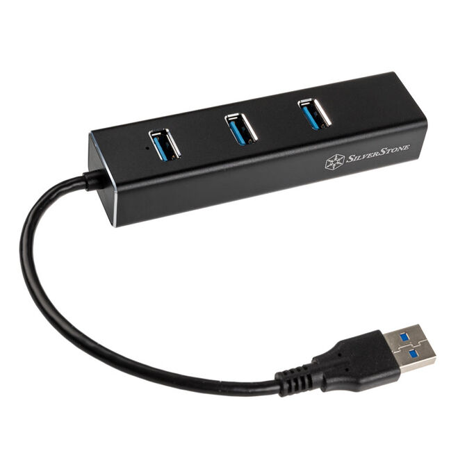 SilverStone SST-EP04 3-Port USB 3.0 Hub mit Gigabit Ethernet - schwarz image number 1
