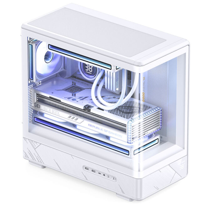 Jonsbo D200 PC Case, Mini Tower, mATX, Tempered Glass - white image number 6