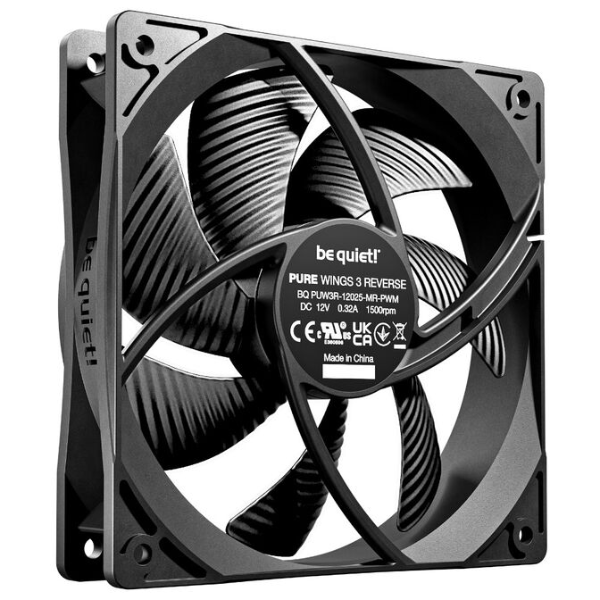 be quiet! Pure Wings 3 L&uuml;fter, PWM, Reverse - 120mm, schwarz, 3er-Pack image number 2