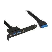InLine Slotblech mit zwei USB 3.0 Anschl&uuml;ssen auf intern USB 3.0