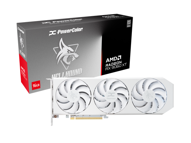 PowerColor Hellhound Spectral White Radeon RX 9060 XT OC Grafikkarte, 16384 MB GDDR6 image number 0