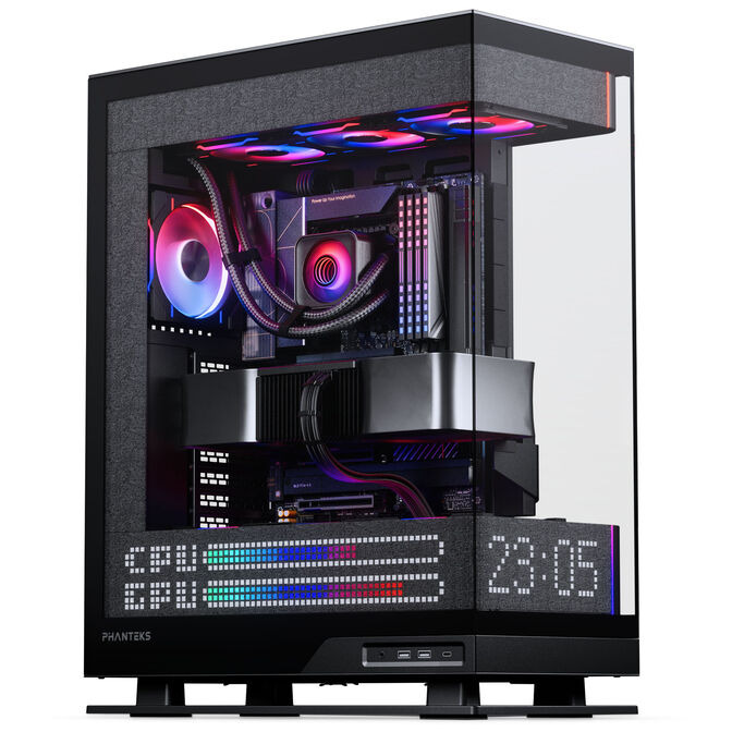 Phanteks Evolv X2 Matrix PC Case, Mid-Tower, E-ATX, Tempered Glass, Matrix LED - Black image number 2