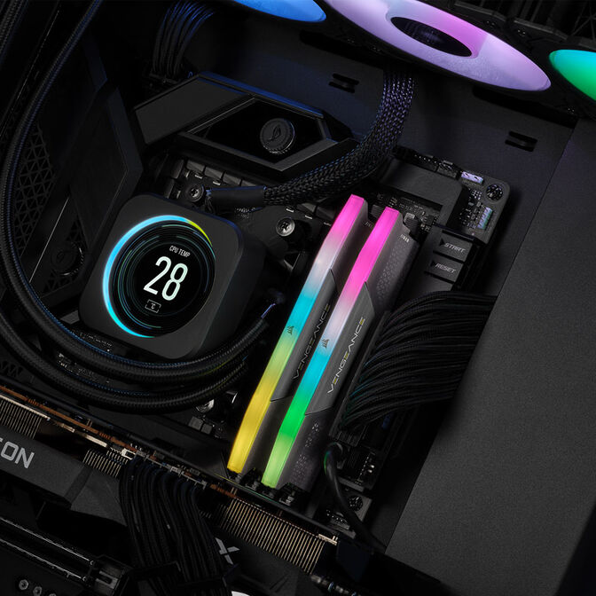 Corsair Vengeance RGB DDR5-5200 RAM, CL40, EXPO - 32 GB Dual-Kit, grey image number 5