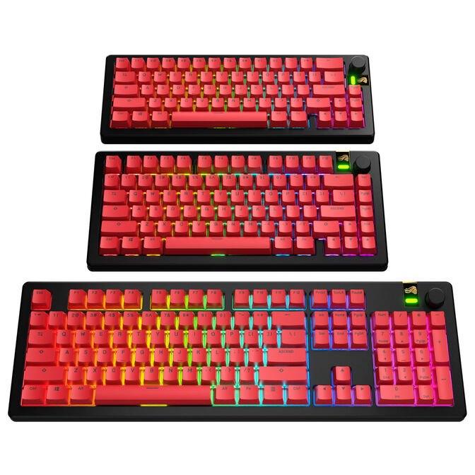 Glorious GPBT Basics Keycaps, ANSI Layout (US), PBT, Doubleshot - Revive Red image number 6