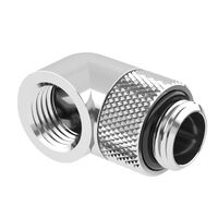 Barrow Adapter 90 Grad G1/4 Zoll AG auf G1/4 Zoll IG - drehbar, silber