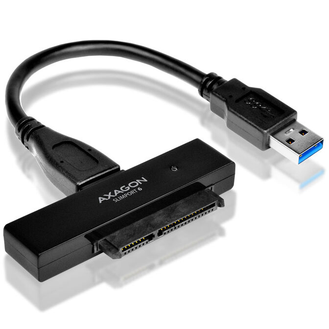 AXAGON ADSA-1S6 SLIMPort6 Adapter, USB 3.0, 2,5" SSD/HDD, SATA 6G - mit Case image number 0
