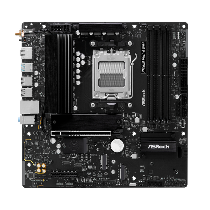 ASROCK B850M Pro-A WiFi Mainboard, Sockel AM5, AMD B850, Micro-ATX, DDR5 image number 3