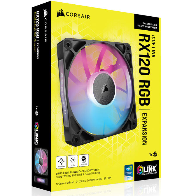 Corsair iCUE LINK RX120 RGB Series, PWM Fan - 120mm, black image number 10