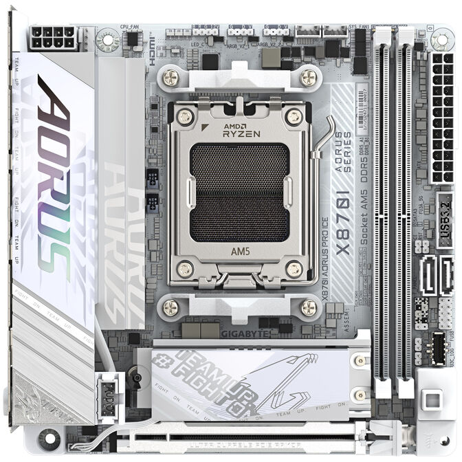 Gigabyte X870I AORUS Pro ICE motherboard, AM5 socket, AMD X870, Mini-ITX, DDR5 image number 2
