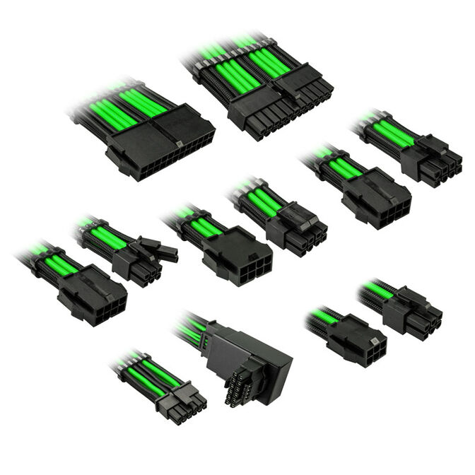 Kolink Core Pro Braided Cable Extension Kit 12V-2x6 Typ 1 - Venom Green image number 0