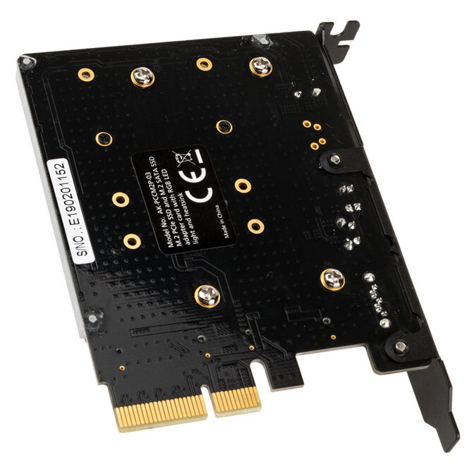 Akasa M.2 PCI-E SATA RGB LED Adapter Karte image number 2