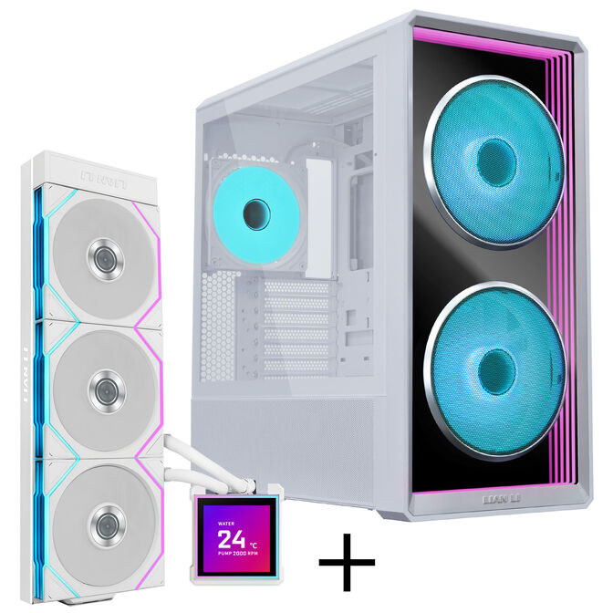 Lian Li LANCOOL 217 INF PC Case Bundle + HydroShift II LCD-S 360TL AiO - White image number 0