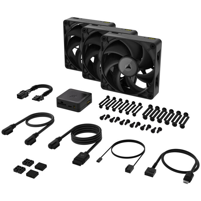 Corsair iCUE LINK RX120 MAX Series, PWM L&uuml;fter, 3er Pack - 120mm, schwarz image number 10