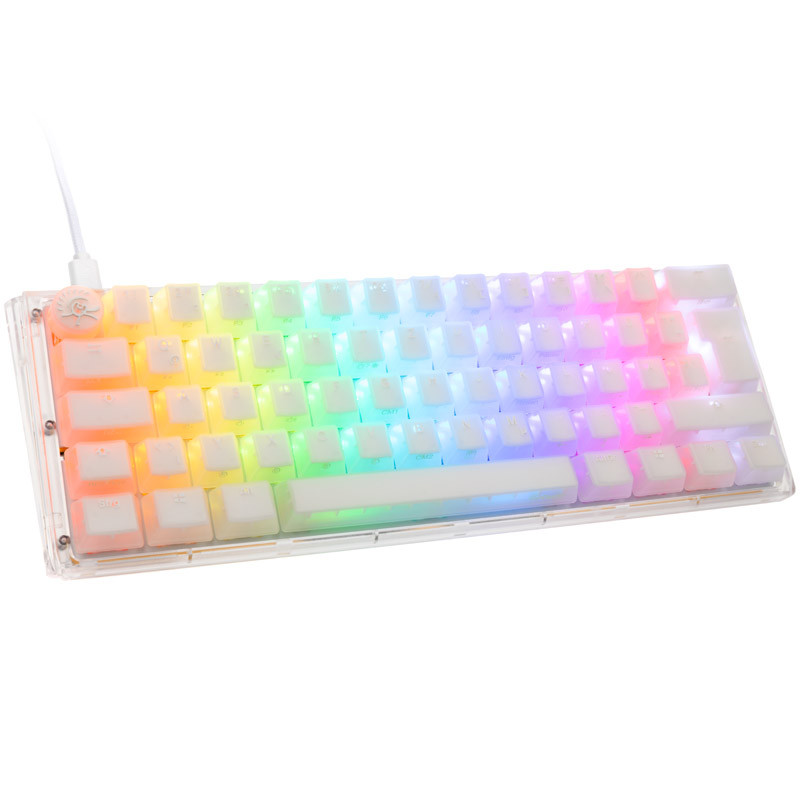 Weiße Gaming-Tastatur aus der Aura-Serie von Ducky